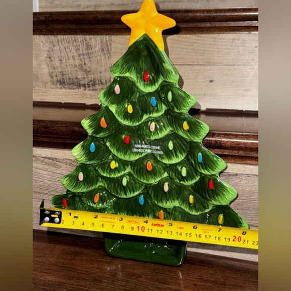 Super Cute Hand Painted Ceramic Nostalgic Tree  🌲 plate (Tray) by Mr. Christmas - Picture 6 of 8